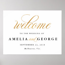 Begrüßungszeichen für Goldgold-Imitate Poster