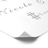 Begrüßungszeichen für graue und weiße Hochzeit Poster (Ecke)