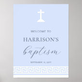 Begrüßungszeichen für griechisches Schlüsselblauer Poster (Vorne)