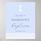 Begrüßungszeichen für griechisches Schlüsselblauer Poster (Vorne)