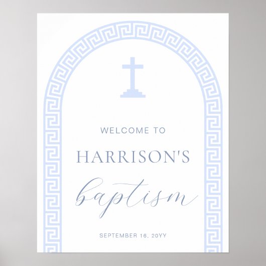 Begrüßungszeichen für griechisches Schlüsselbund W Poster (Vorne)