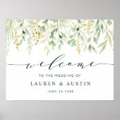 Begrüßungszeichen für Grünblättern Poster (Vorne)