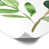 Begrüßungszeichen für Grüne Wasserfarbe Babydusche Poster (Ecke)