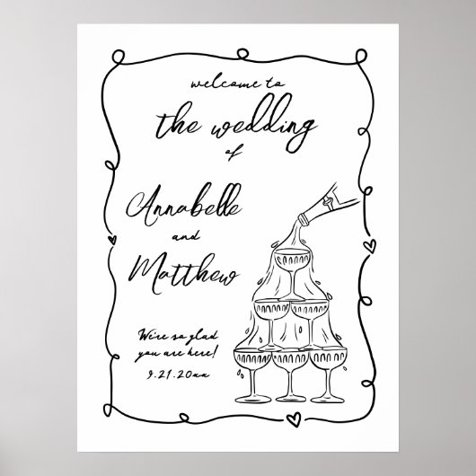 Begrüßungszeichen für handgezeichnete Flüsterneihe Poster (Vorne)