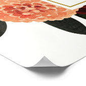 Begrüßungszeichen für Herbst-Burgund-Flora Poster (Ecke)