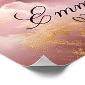 Begrüßungszeichen für himmlische rosa Wolken Poster (Ecke)