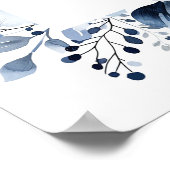 Begrüßungszeichen für Hochzeiten von Navy und Weiß Poster (Ecke)