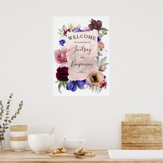 Begrüßungszeichen für Hochzeitsfeiern Poster (Küche)