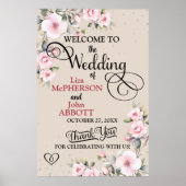 Begrüßungszeichen für hübsche Blumenzehen Poster (Vorne)