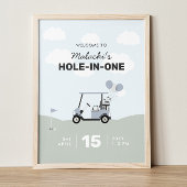 Begrüßungszeichen für Jungen "Hole-in-One Golf 1. Poster
