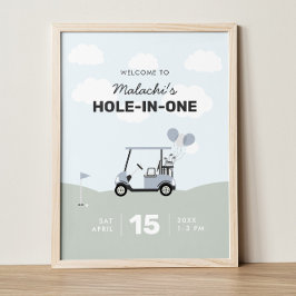Begrüßungszeichen für Jungen "Hole-in-One Golf 1. Poster