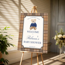 Begrüßungszeichen für karierte Babydusche