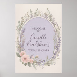 Begrüßungszeichen für Lavendel und Blush Poster