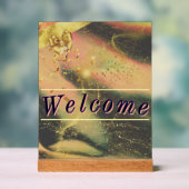 Begrüßungszeichen für lebendiges Gold Party Acrylschild (Neutral)