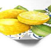 Begrüßungszeichen für Lemon und Blue Tiles Brautpa Poster (Ecke)
