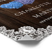 Begrüßungszeichen für lila Blauholz-Spitzen-Blumen Poster (Ecke)