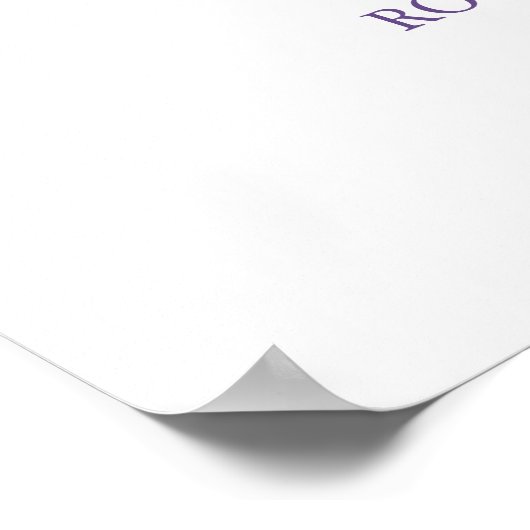 Begrüßungszeichen für lila Blumenzehen Poster (Ecke)