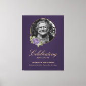 Begrüßungszeichen für lila Gold-Floral-Foto Leinwanddruck (Vorderseite)