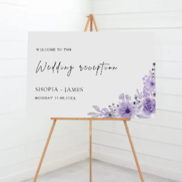 Begrüßungszeichen für lila Hochzeiten Poster