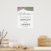 Begrüßungszeichen für lila und gespenstische Hochz Poster (Küche)