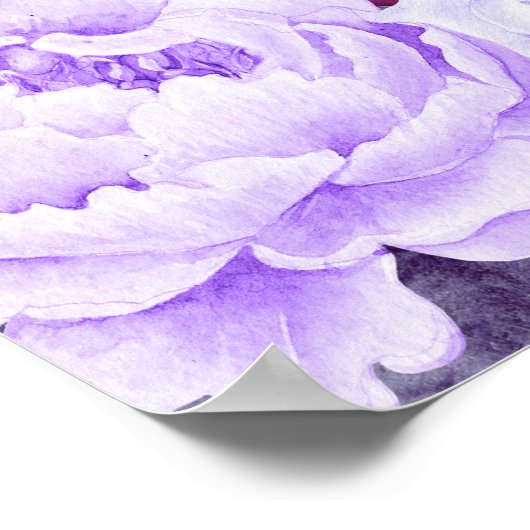 Begrüßungszeichen für lila und Silberblumen Poster (Ecke)