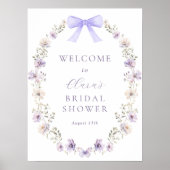 Begrüßungszeichen für lila Wildblume Bow Brautpart Poster (Vorne)