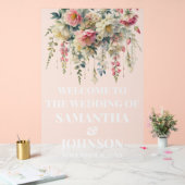 Begrüßungszeichen für mattierte Acrylblütenhochzei Acrylschild (Hochzeit)