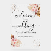 Begrüßungszeichen für mattierte Akryllische Hochze Acrylschild (Vorderseite)