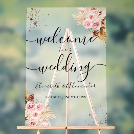 Begrüßungszeichen für mattierte Akryllische Hochze Acrylschild (Neutral)