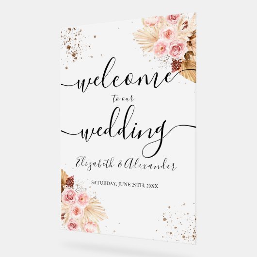 Begrüßungszeichen für mattierte Akryllische Hochze Acrylschild (Winkel)