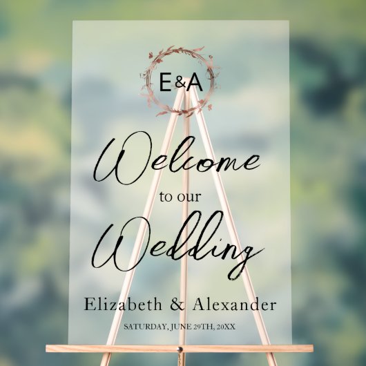 Begrüßungszeichen für mattierte Akryllische Hochze Acrylschild (Neutral)