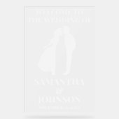 Begrüßungszeichen für mattierte Akryllische Weiße Acrylschild (Vorderseite)