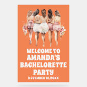 Begrüßungszeichen für mattiertes Orange-Acryl-Bach Acrylschild (Vorderseite)