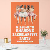 Begrüßungszeichen für mattiertes Orange-Acryl-Bach Acrylschild (Hochzeit)