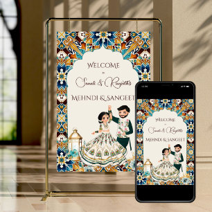 Begrüßungszeichen für Mehndi und Sangeet Poster