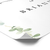 Begrüßungszeichen für Minimalistische Eukalyptus Poster (Ecke)