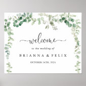 Begrüßungszeichen für Minimalistische Eukalyptus Poster (Vorne)