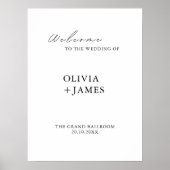 Begrüßungszeichen für Minimalistische Hochzeit Poster (Vorne)