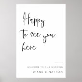 Begrüßungszeichen für Minimalistische Kalligrafie Poster (Vorne)