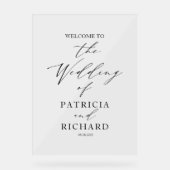 Begrüßungszeichen für Minimalistische Schwarz-Weiß Acrylschild (Vorderseite)