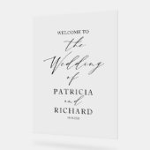 Begrüßungszeichen für Minimalistische Schwarz-Weiß Acrylschild (Winkel)