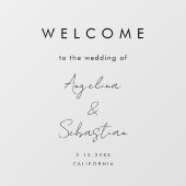 Begrüßungszeichen für Minimalistisches Script-Foto Fensteraufkleber (Blatt)