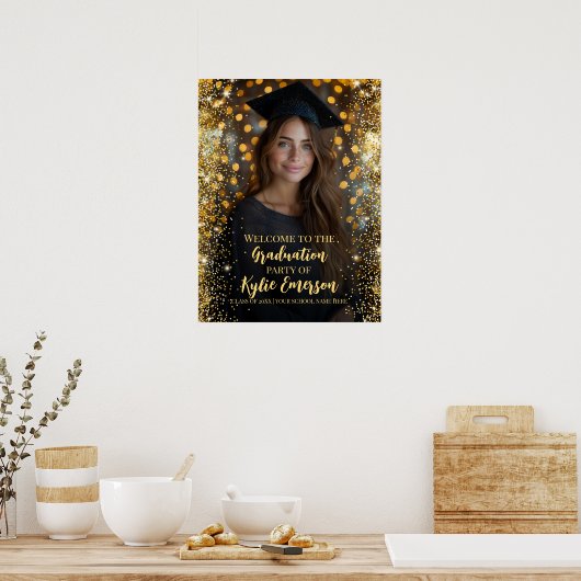 Begrüßungszeichen für moderne Abschluss Foto Poster (Küche)