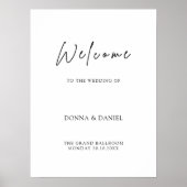 Begrüßungszeichen für moderne Hochzeiten Poster (Vorne)