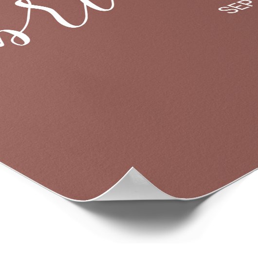 Begrüßungszeichen für Monogram-Brautpartys Poster (Ecke)