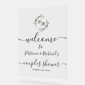 Begrüßungszeichen für Monogramm Paare Acrylschild (Winkel)