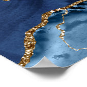 Begrüßungszeichen für Navy Blue Gold Agate Geode Poster (Ecke)