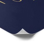 Begrüßungszeichen für Navy Blue Gold Script Bridal Poster (Ecke)