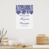 Begrüßungszeichen für Navy Blue Lace Poster (Küche)