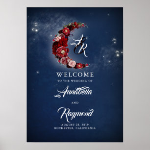 Begrüßungszeichen für Navy Blue und Burgundy Starr Poster